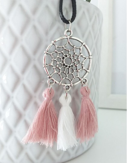 Colar com Caça-Sonhos (prateado)