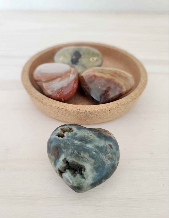 Jaspe Oceano - Coração 4cm (Unidade)