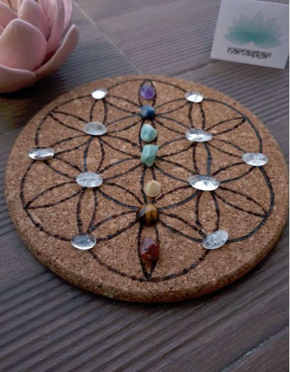 Grelha de Cristais - Alinhamento dos Chakras (Flor da Vida)