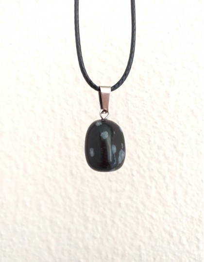 Colar com Obsidiana Floco de Neve