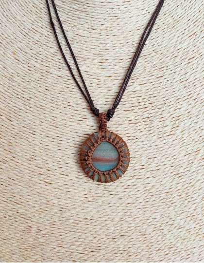 Colar de Macramé com Amazonite
