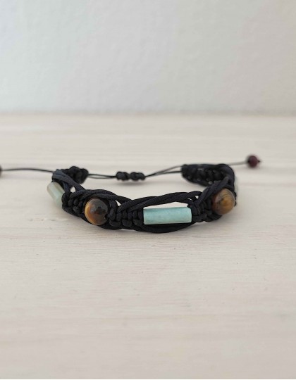 Pulseira - Amazonite e Olho de Tigre