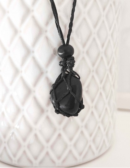 Colar de Rede - Obsidiana Preta