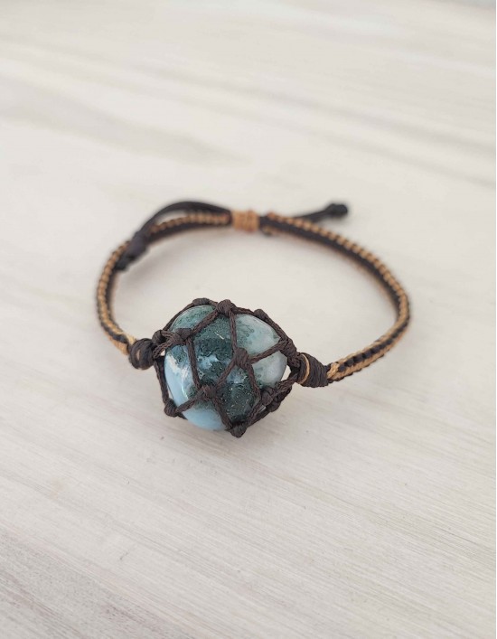 Pulseira de Rede - Jaspe Oceano