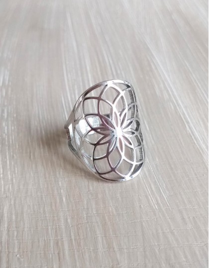 Anel em Aço - Mandala