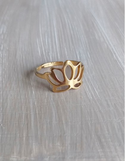 Anel em Aço - Flor de Lótus