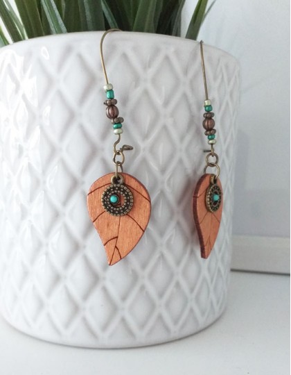 Brincos Boho - Folhas