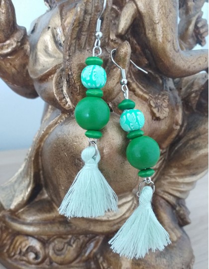 Brincos Boho - Verde