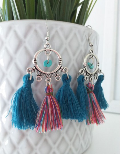 Brincos Boho - Turquesa