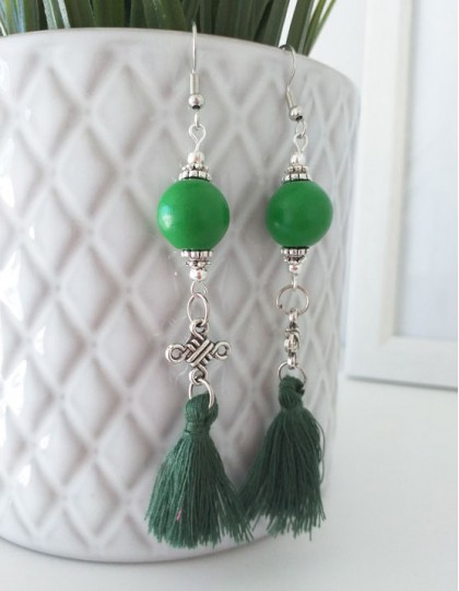 Brincos Boho - Nó Chinês da Sorte