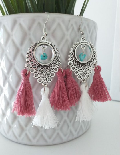Brincos Boho - Turquesa