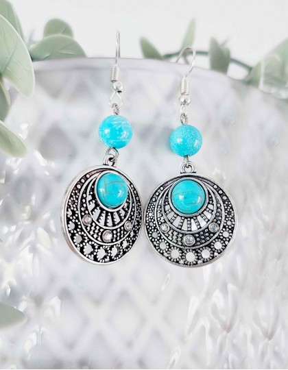 Brincos Boho - Turquesa