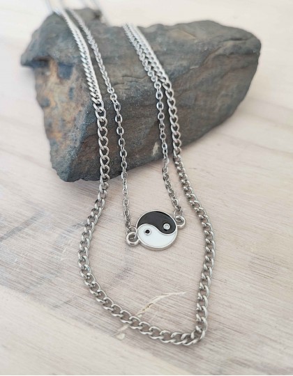 Conjunto de Colares em Aço  - Yin Yang