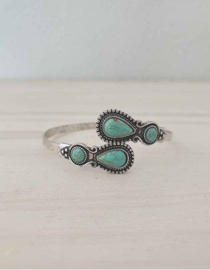 Bracelete Fina com Turquesa