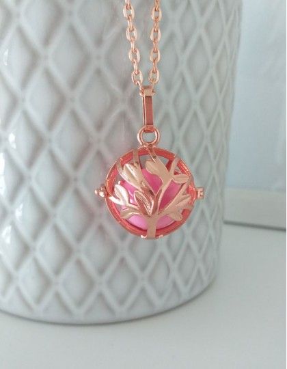 Chamador de Anjos com árvore da Vida - esfera rosa (ref.: CA173)