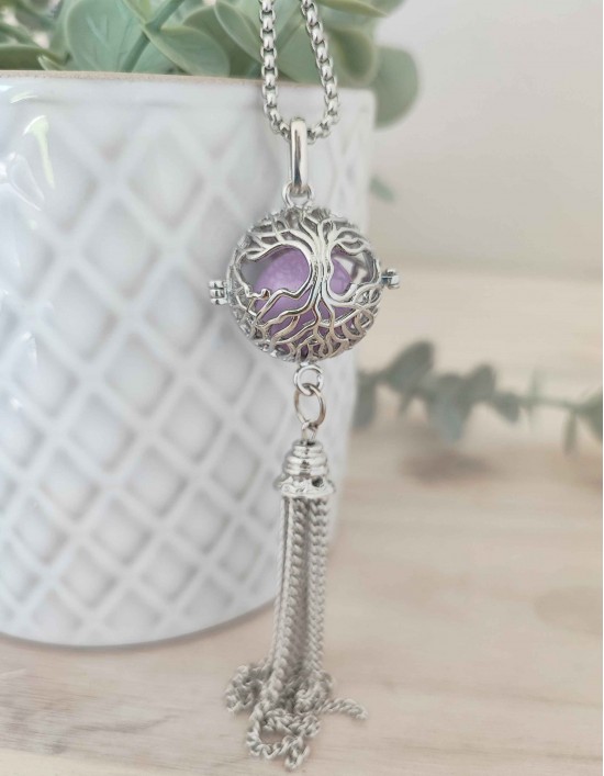 Chamador de Anjos com Árvore da Vida - esfera violeta (ref.: CA249)