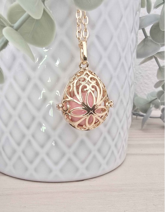 Chamador de Anjos Oval - esfera rosa (ref.: CA257)