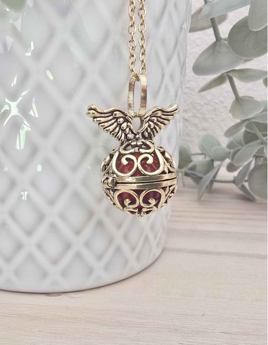 Chamador de Anjos com Asas - esfera vermelha (ref.: CA259)