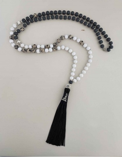 Japamala "Transmutação das Energias Negativas" em Sândalo e Dálmata (ref.: 108615)