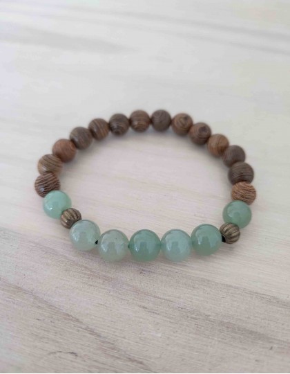 Japamala de Wenge e Aventurina Verde (ref.: JPP561)