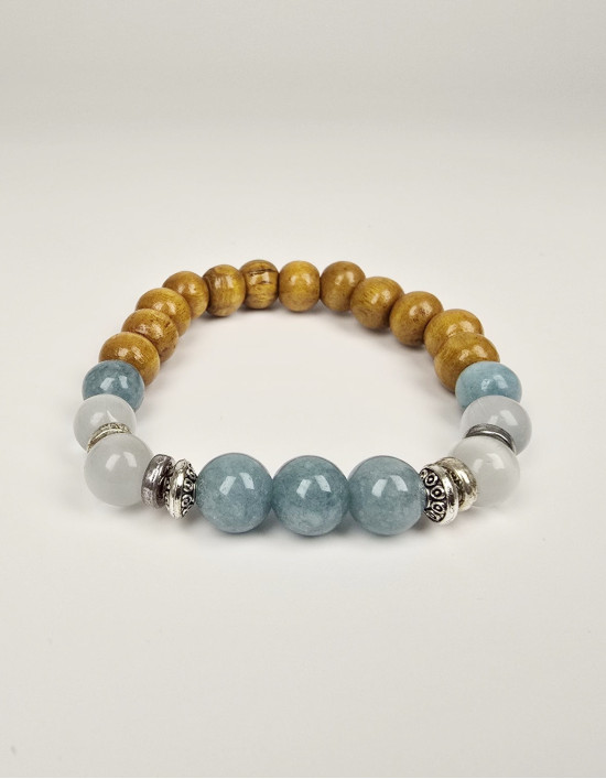 Japamala de Sândalo, Água-Marinha e Selenite (ref.: JPP564)