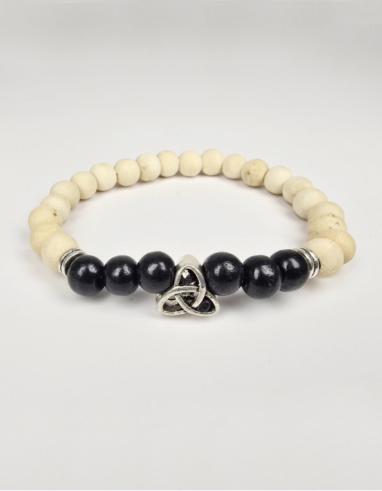 Japamala de Tulsi e Ébano com Triquetra (ref.: JPP565)
