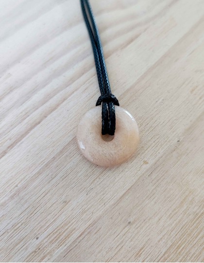 Colar com Pedra Pi (2cm) - Aventurina Rosa