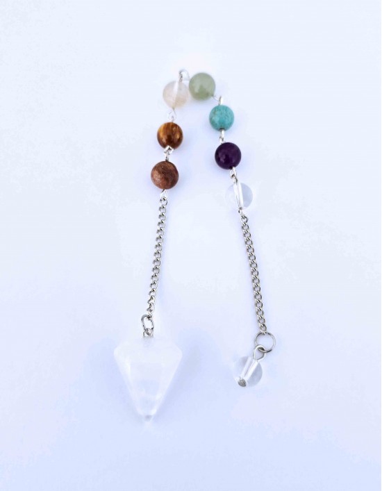 Pêndulo de Quartzo Cristal e dos 7 Chakras