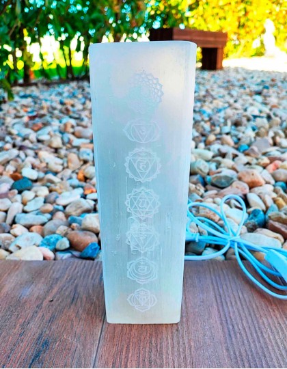 Selenite - Candeeiro Chakras 25cm